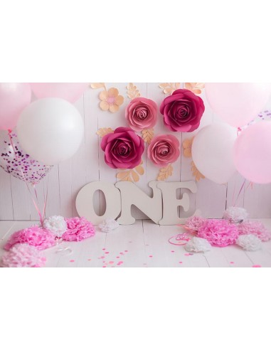 Toile de Fond Rose Ballons de Mur de Fleurs pour Bébé Fille Photographie Gx-1035 le des métaux précieux