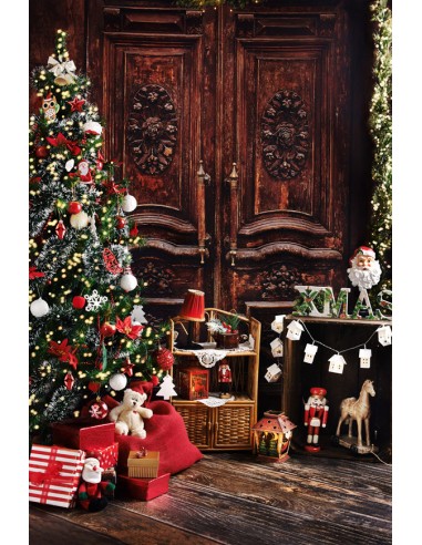 Porte de chambre Vintage Arbre de Noël Cadeaux Toile de fond M10-21 Economisez 