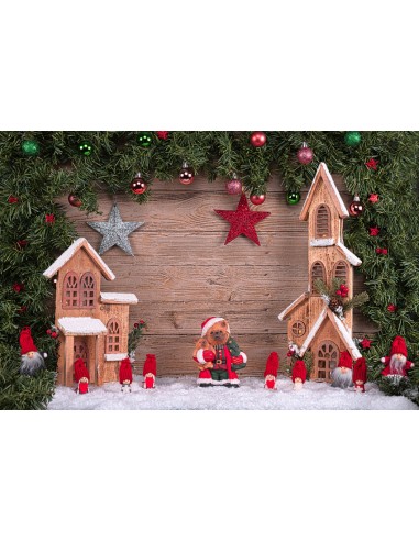 Noël Décorations Neige Pin Toile de fond M10-25 de pas cher