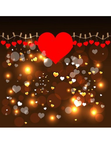 Bokeh lumineux Valentine Love Hearts Toile de fond pour la photographie SH568 en ligne des produits 